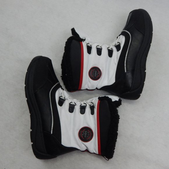 Totes Womens Black and White Snow Boots Lace Up Size 7M - Picture 9 of 14